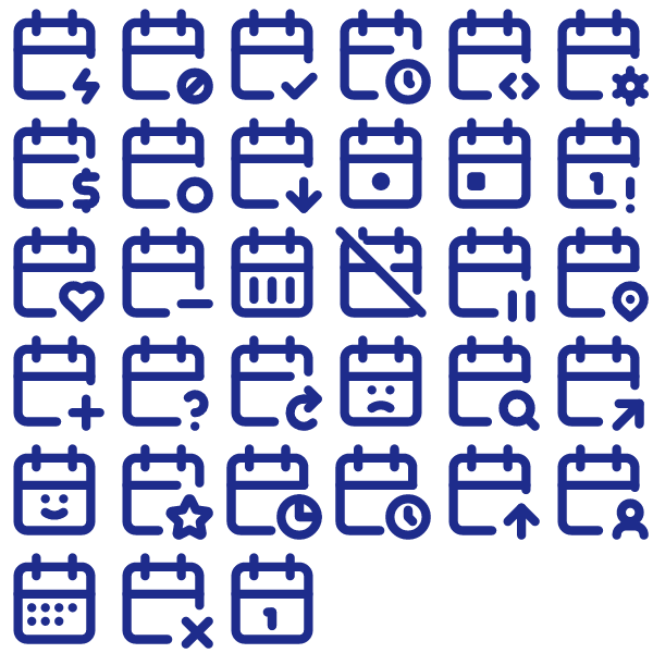 Tabler Outline Calendar Pack